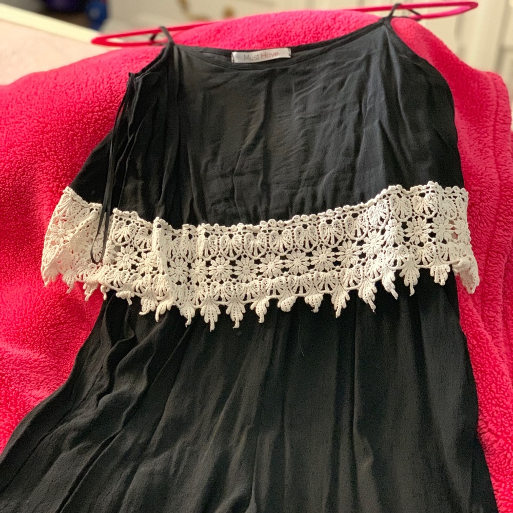 Size M/L Black and cream Romper